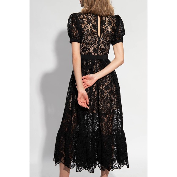 Self-Portrait - Puff-Sleeved Guipure-Lace Dress - Picture 2 of 11